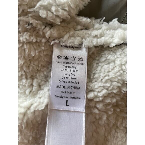 LuLaRoe Gray Faux Suede Sherpa Vest LARGE Festival Boho Western Cottage Country - Picture 3 of 6